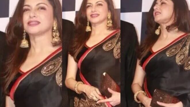 Bhagyashree attended Baba Siddique in a black saree!