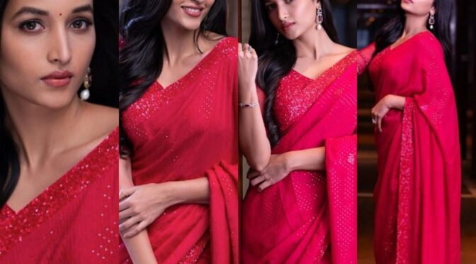 Srinidhi Shetty stuns in pink sequinned saree for KGF-2 promotions!