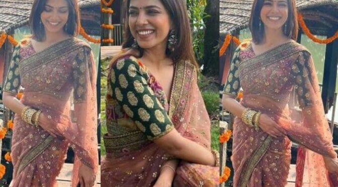 Malavika Mohanan looking pretty in an organza saree!