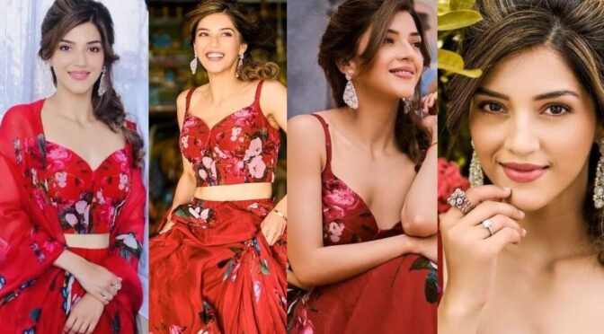 Mehreen Pirzada stuns in floral print lehenga at “Spark” movie launch event!