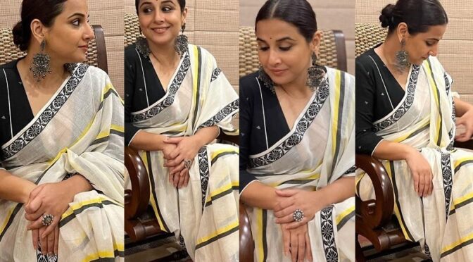 Vidya balan’s handloom saree is perfect for summers!