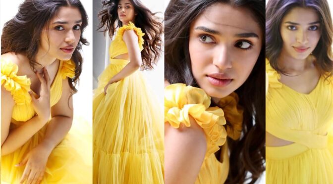 Krithi Shetty looks beautiful in yellow lehenga set for a recent photoshoot!