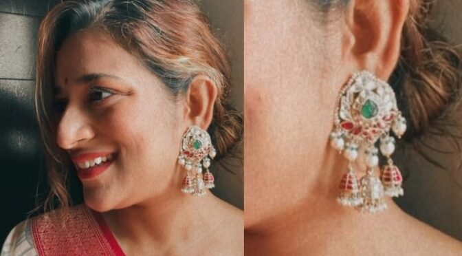 Sushmita Konidela in kundan triple jhumkhas ear rings!