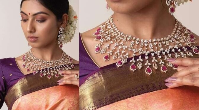 Diamond Ruby necklace by Raj diamonds!
