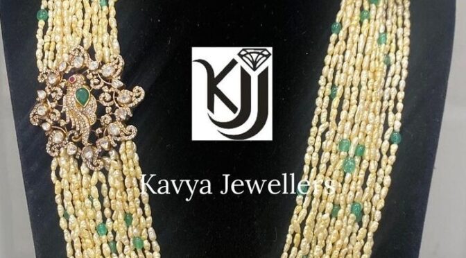 Multi layered Ksea pearls with Victorian diamond side locket