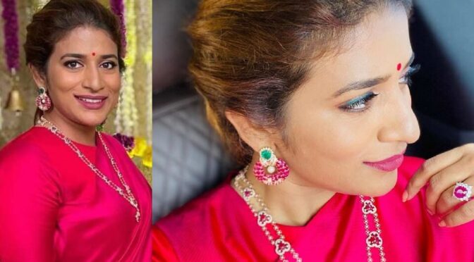 Sushmitha konidela in ruby diamond set!