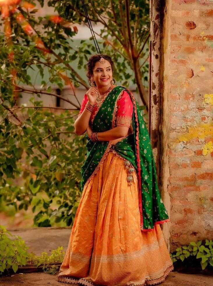 Readymade half sarees collections for ladies and girls – Shivangi - Pattu  pavadai & Half Saree Shop