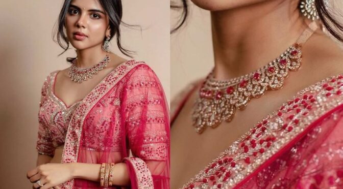 Kalyani Priyadarshan in Diamond ruby necklace!