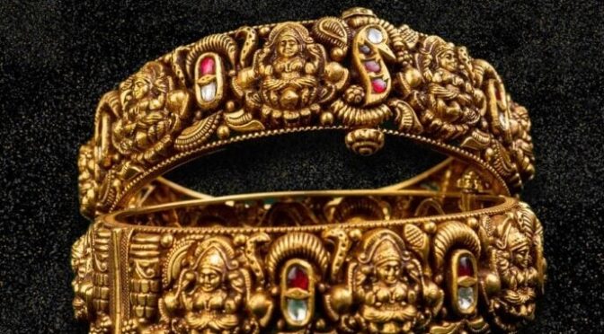 Antique gold Lakshmi nakshi bangles