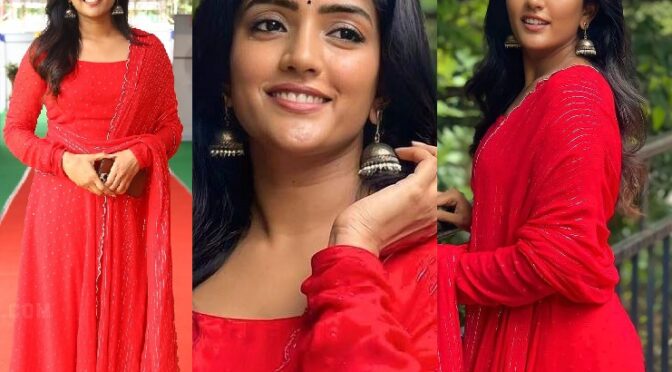 Eesha Rebba stuns in a red anarkali for a movie launch!