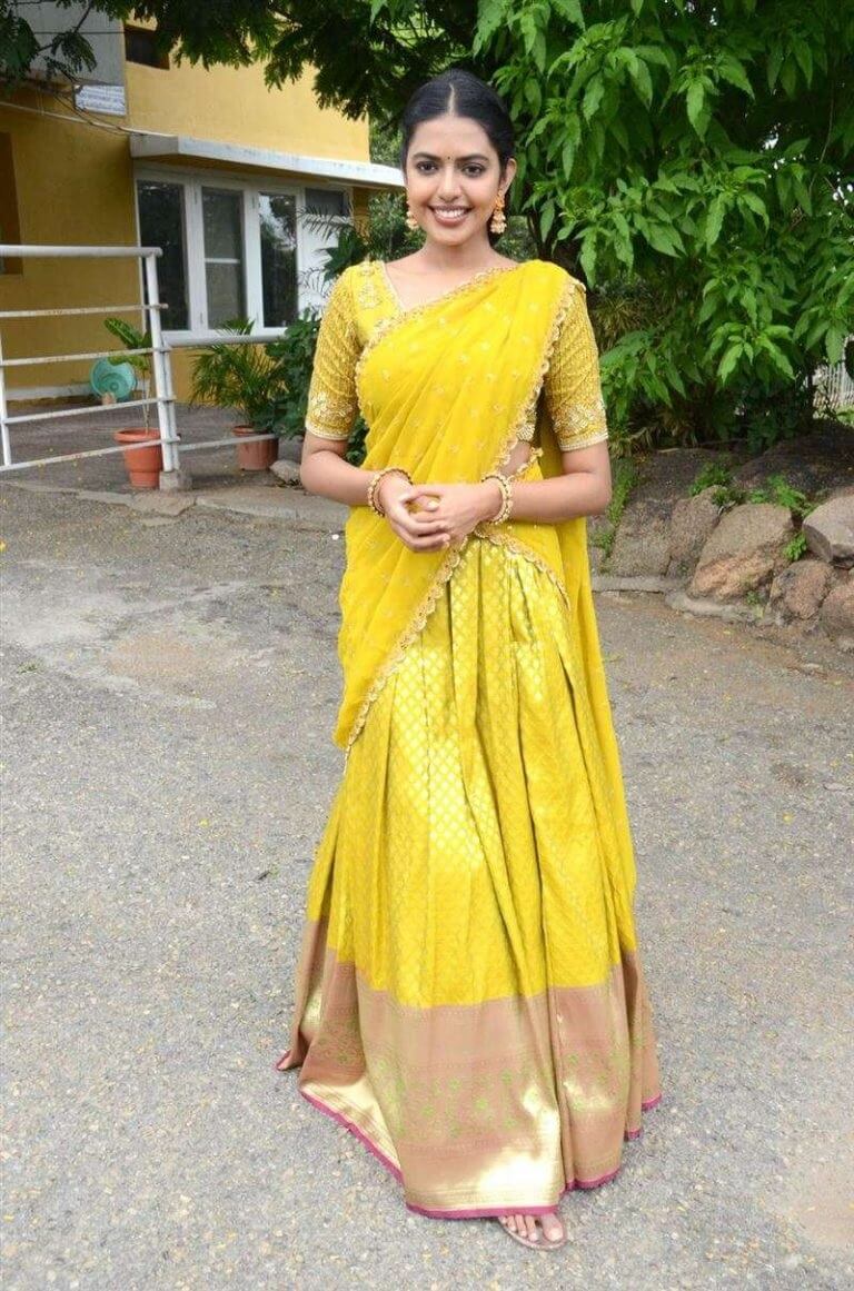 Shivani Rajashekar in a yellow half saree for “Jilebi” movie ...