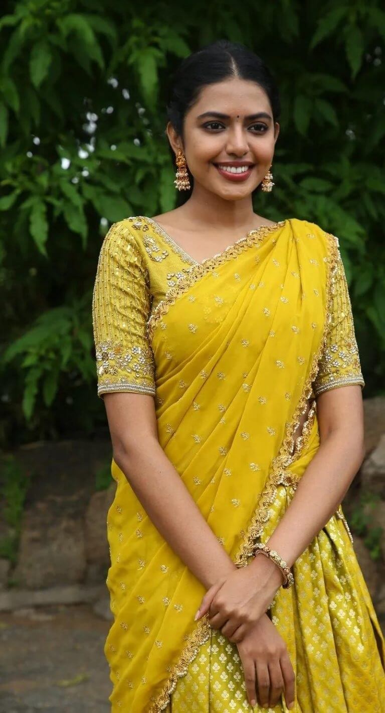 Shivani Rajashekar in a yellow half saree for “Jilebi” movie ...