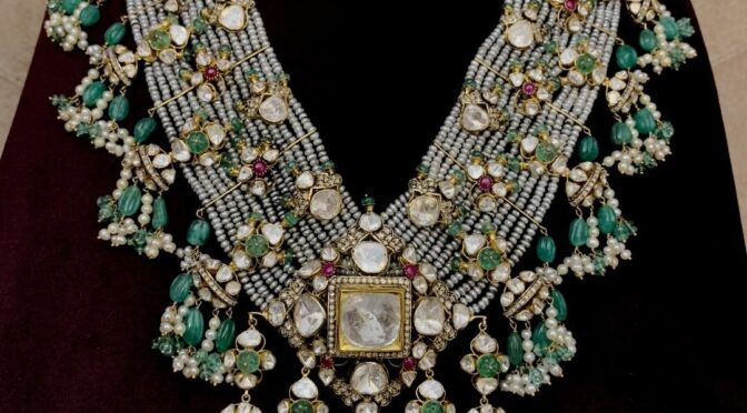 Polki beads multi layered pearls haram!