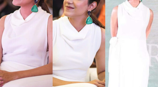 Ritu Varma in a white dress for Nitham Oru Vaanam Movie Pre Release Event.