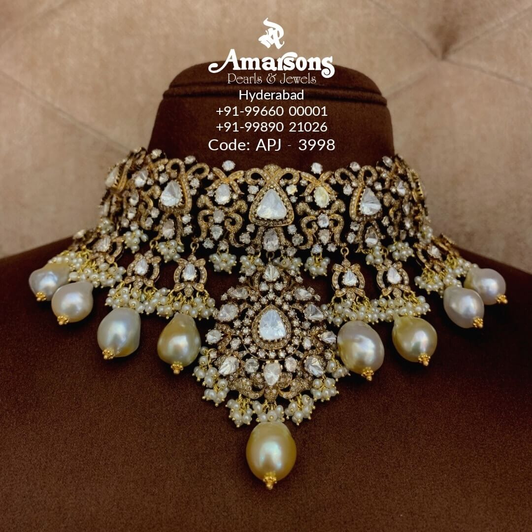Polki diamond Victorian earrings! | Fashionworldhub