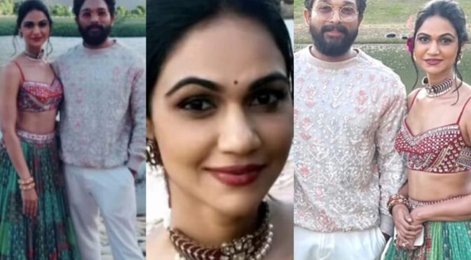 Allu Arjun and Sneha reddy stuns in beautiful outfits at a recent wedding!