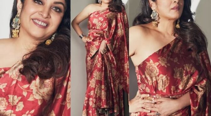 Ramaya krishnan looks beautiful in a pre draped saree by kalki fashions!
