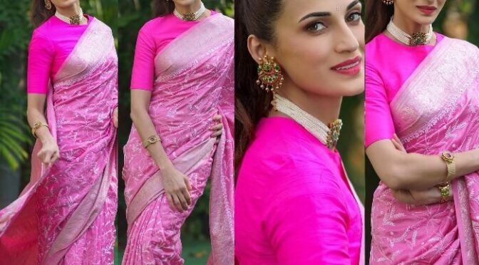 Designer Shilpa reddy looks pretty in a pink kanchi pattu saree!