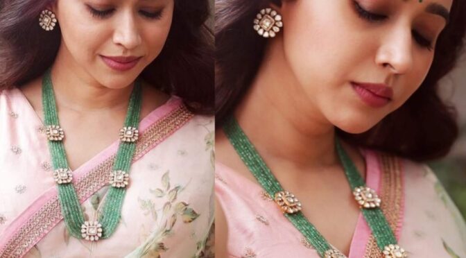 Aarti Ravi in Emerald beads haram!