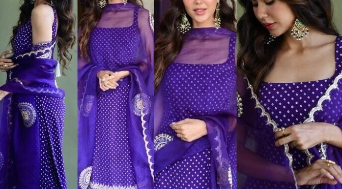 Sonam Bajwa looks pretty in a purple salwar by Anjana bhora!