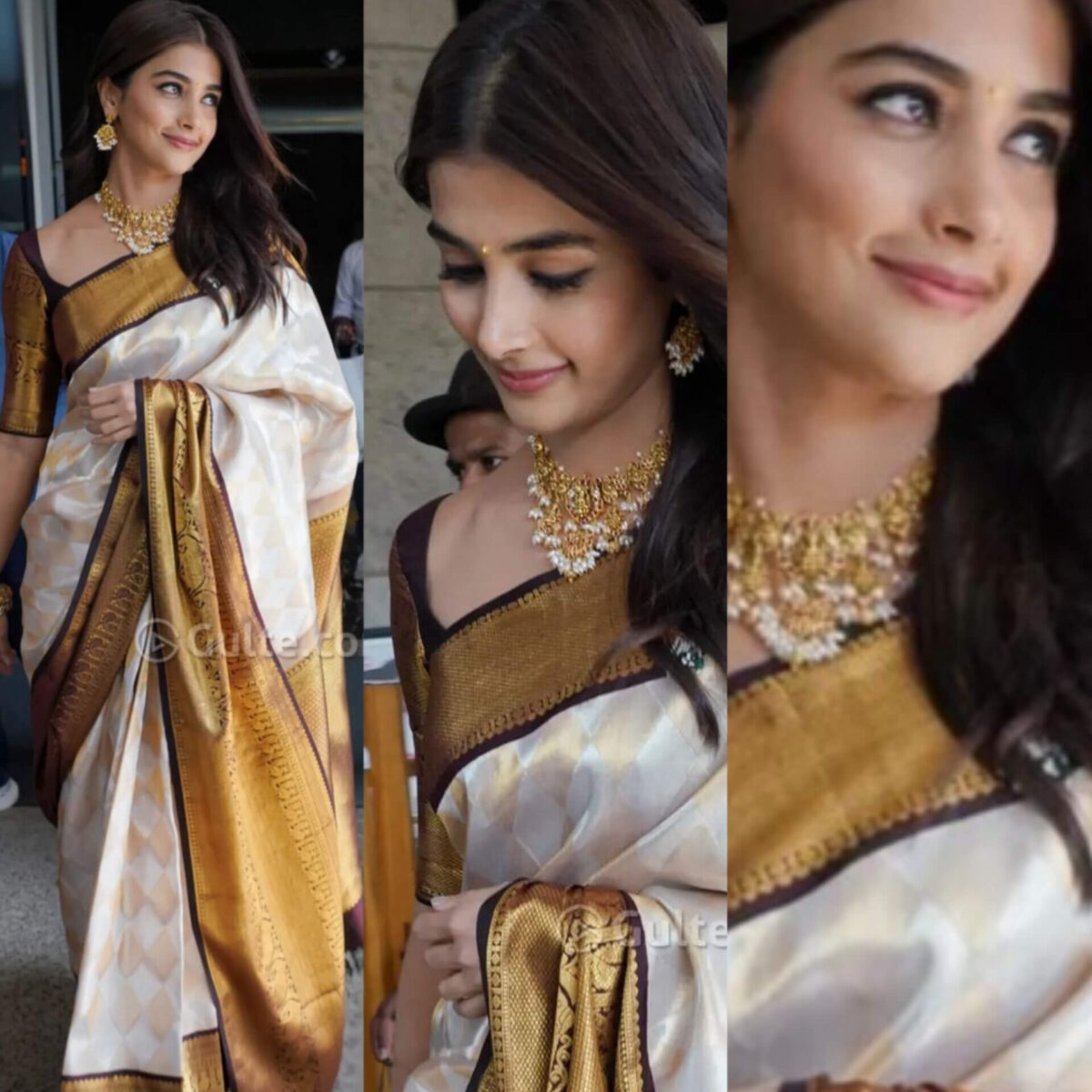 Pooja hegde looks pretty in a traditional silk saree! | Fashionworldhub
