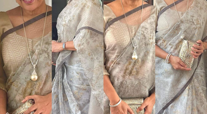 Suhasini Maniratnam looks pretty in a simple grey saree!