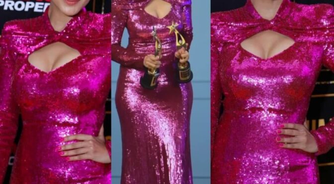 Mrunal Thakur in a pink gown at SIIMA Awards 2023!