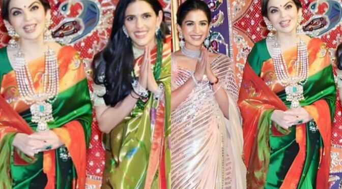 Nita Ambani, Shloka Ambani And Radhika Merchant looks pretty in beautiful saree!
