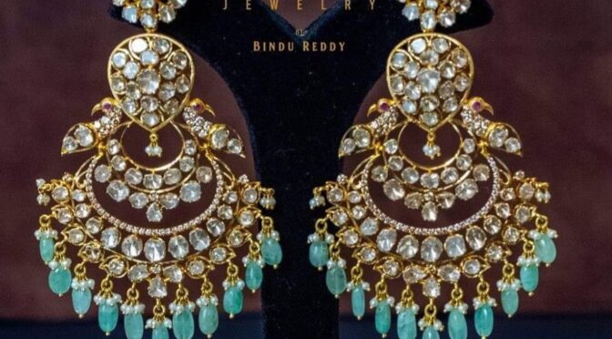Peacock diamond ear rings!