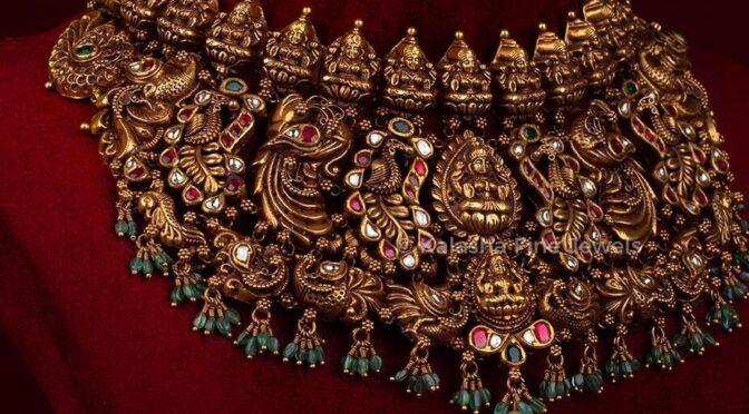 Nakshi peacock Lakshmi necklace!