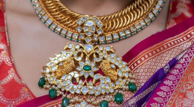 Jilebi necklace with peacock locket !