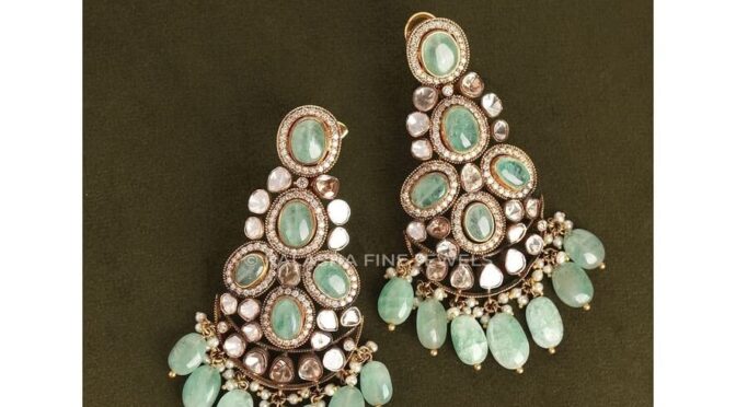 Polki diamond Victorian earrings!